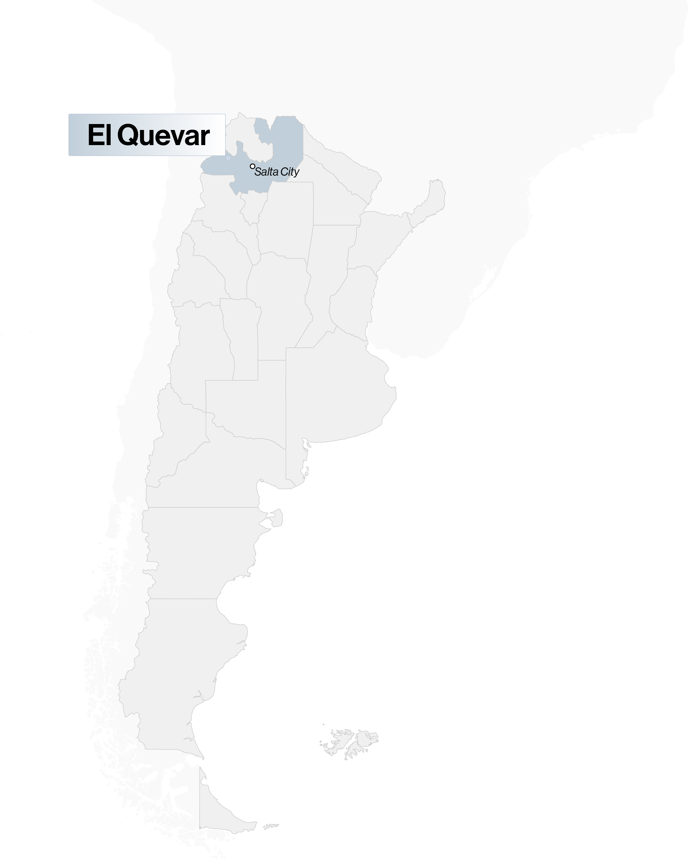 Carte du projet El Quevar - Argenta Silver en Argentine